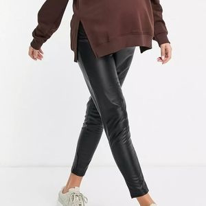 ASOS Urban Bliss Maternity faux leather legging in black